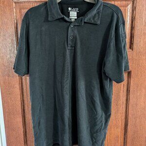 LA Police Gear Mens Atlas Black Tencel Blend Tactical Polo  - Medium - EUC
